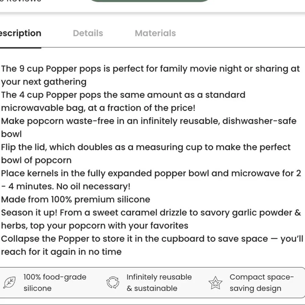 🌸 W&P The Popper 4 Cup Premium Silicone Popcorn Popper Bowl NEW / NWT